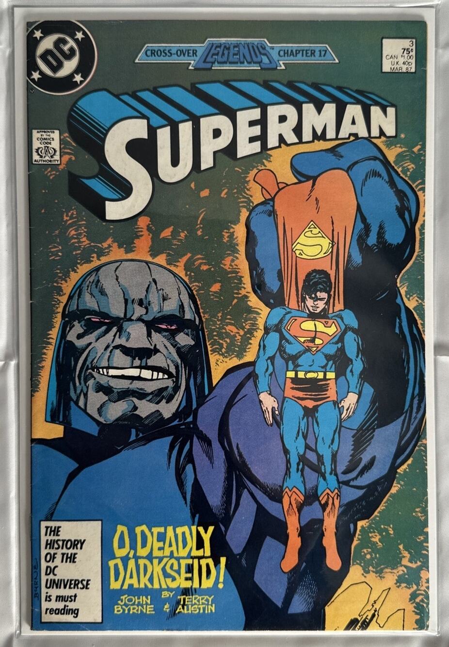 Superman #3, DC Comics- O, Deadly Darkseid! March 1987 NM great Condition